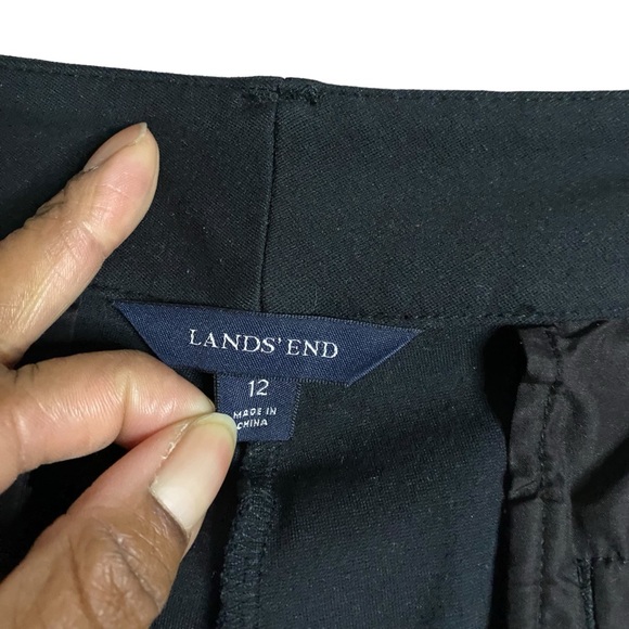 Lands' End Women's Black Slim Straight Ankle Dress Pant - Picture 4 of 8